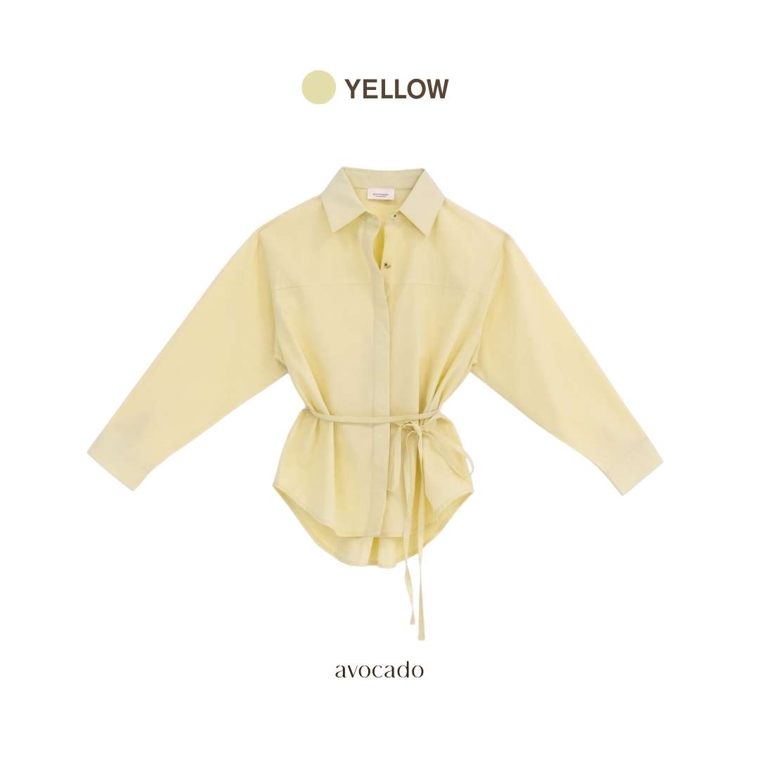 avocado - Nerra Shirt เสื้อเชิ้ตเนื้อผ้าธรรมชาติ แต่งดีเทลเชือก แมตช์ได้หลายลุค
