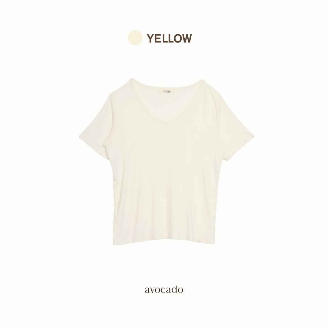 avocado - Gelato basic tee เสื้อยืดคอยู ทรงเบสิค ผ้าใส่สบาย ไม่ร้อน